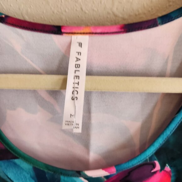 Fabletics Colorful Floral Print Athletic Tank Top Size Medium - Picture 4 of 9